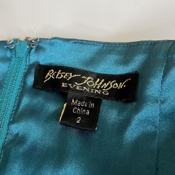 Betsey Johnson Y2K Babydoll Silk Dress Size 2 Whimsigoth 90s Ruched Halter Midi - Picture 8 of 10